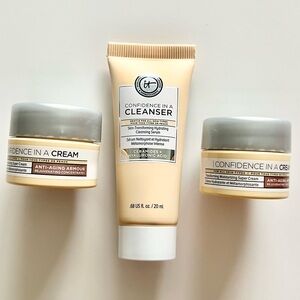 NEW It Cosmetics Confidence In A Cleanser & Cream Mini Skincare Set Of 3